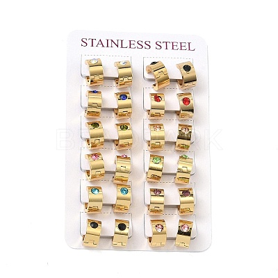 201 Stainless Steel Wide Huggie Hoop Earrings EJEW-D354-11G-1