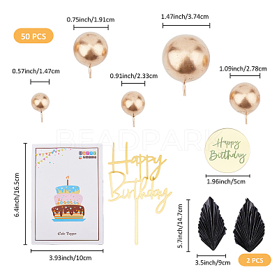 Acrylic & Paper Birthday Cake Insert Card Decoration AJEW-FH0004-55-1