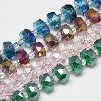 Electroplate Glass Beads Strands EGLA-Q083-8mm-A-1