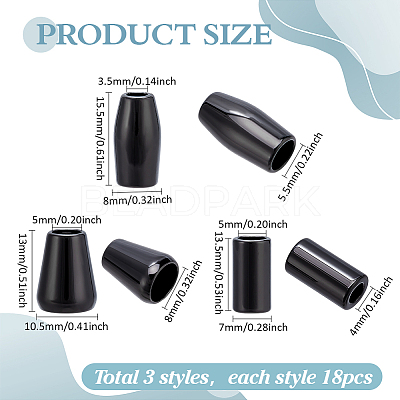 54Pcs 3 Styles Zinc Alloy Cord Ends FIND-PH0022-98A-1