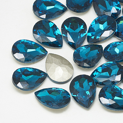 Pointed Back Glass Rhinestone Cabochons RGLA-T081-6x8mm-14-1