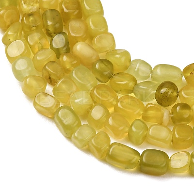Natural Korea Olive Jade Nuggets Beads Strands G-T150-A02-03-1