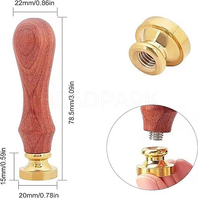Brass Wax Seal Stamp AJEW-WH0337-014-1