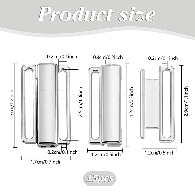 15Pcs Alloy Bikini Bra Closure Buckle FIND-PH0027-17-1