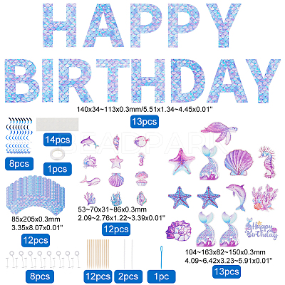 Birthday Decoration Paper Flag Banners HJEW-WH0042-86-1