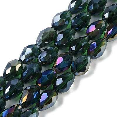 Transparent Electroplate Glass Beads Strands EGLA-N013-T10mm-B15-1
