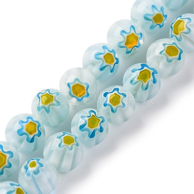 Handmade Millefiori Lampwork Beads Strands LAMP-G164-05I-1