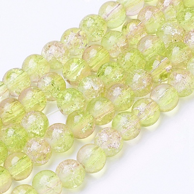 Spray Painted Crackle Glass Beads Strands X-CCG-Q002-6mm-05-1