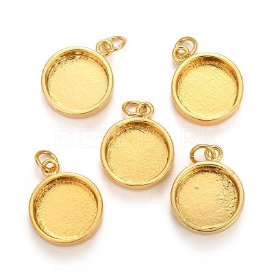 Brass Pendant Cabochon Settings KK-P146-06G-1
