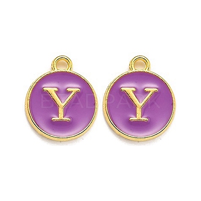 Golden Plated Alloy Enamel Charms LS-ENAM-Q437-12Y-1