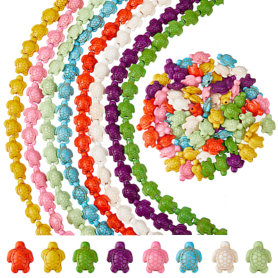 8 Strands 8 Styles Dyed Synthetic Turquoise Beads G-FH0002-61-1