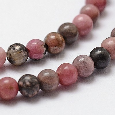 Natural Rhodonite Beads Strands G-G735-10-8mm-1