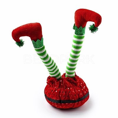 Christmas Cloth Elf Leg Ornaments DJEW-M007-02B-1