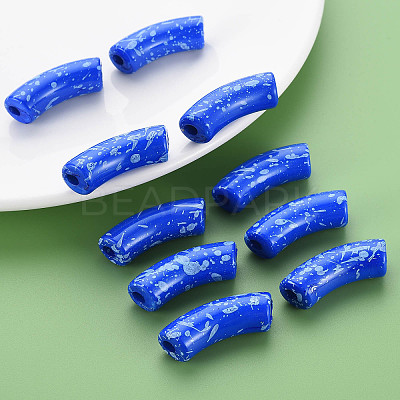 Opaque Spray Painted Acrylic Beads MACR-S372-001F-B02-1