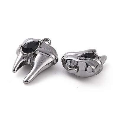 Rack Plating Alloy Glass Pendants FIND-I037-08B-02-1