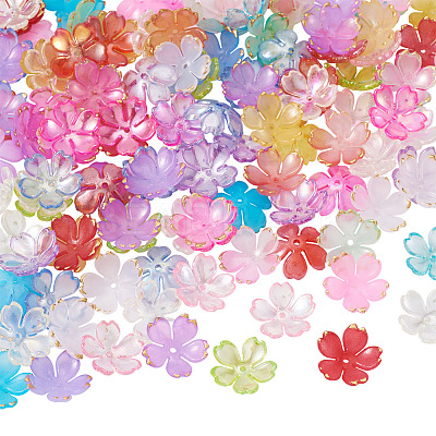 120Pcs 2 Styles Acrylic Bead Caps OACR-TA0004-70-1