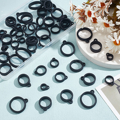 60Pcs 6 Style Anti-Lost Silicone Rings Holder SIL-DR0001-04-1