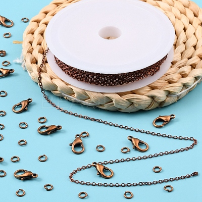DIY 3m Brass Cable Chain Jewelry Making Kit DIY-YW0005-75R-1