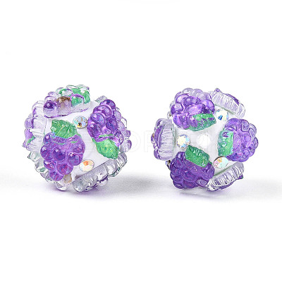 Fruit Round Resin Beads RESI-T059-03B-1