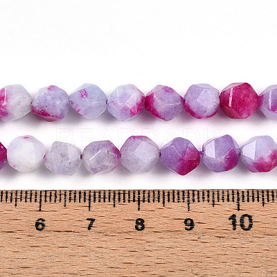Dyed Natural White Jade Beads Strands G-T139-8mm-45S-1