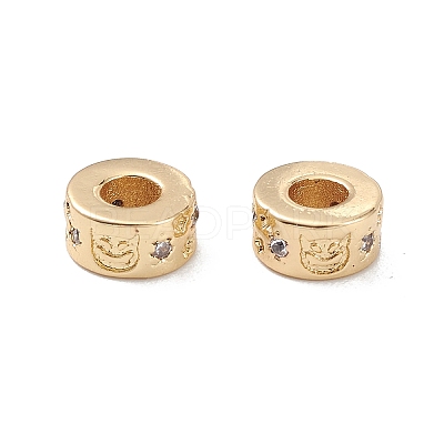 Rack Plating Brass Micro Pave Clear Cubic Zirconia Beads KK-L155-50G-1