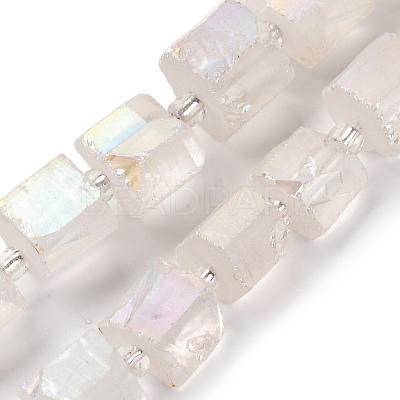 Electroplated Natural Quartz Beads Strands G-G767-02-16-1