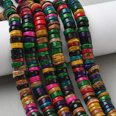 Natural Coconut Disc Bead Strands COCB-O002-02-1