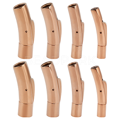8Pcs 4 Styles Stainless Steel Bayonet Clasps STAS-DR0001-15RG-1