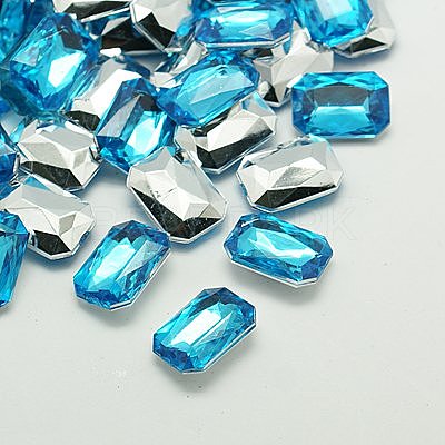 Imitation Taiwan Acrylic Rhinestone Cabochons GACR-A010-6x8mm-M-1