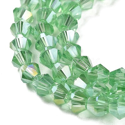 Transparent Electroplate Glass Beads Strands GLAA-F029-4mm-A24-1