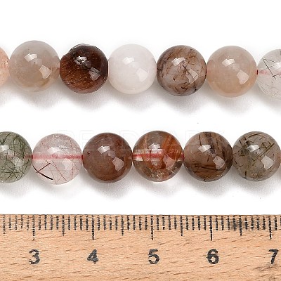 Natural Multi-Color Rutilated Quartz Beads Strands G-G300-A03-8mm-1