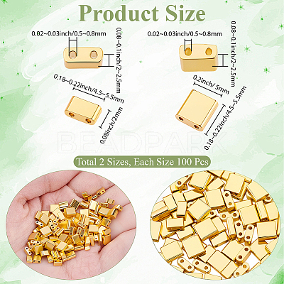 200Pcs 2 Styles Electroplate Glass Seed Beads SEED-BBC0001-01-1
