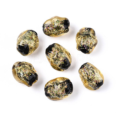 Handmade Foil Lampwork Beads Strands FOIL-T008-07D-1
