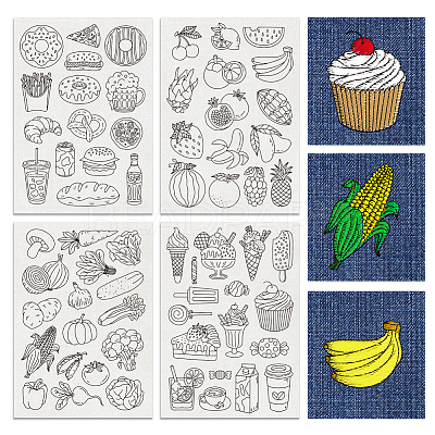 4 Sheets 11.6x8.2 Inch Stick and Stitch Embroidery Patterns DIY-WH0455-042-1
