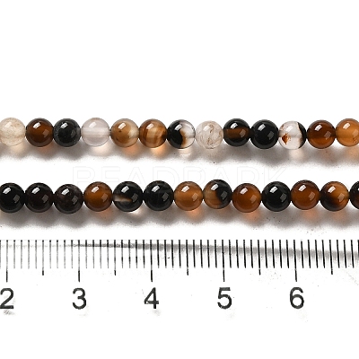 Dyed & Heated Black Agate Round Bead Strands G-P070-22-4mm-1