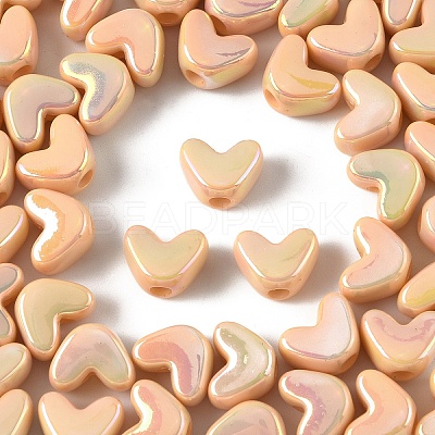50Pcs UV Plating Opaque Acrylic Beads MACR-YW0004-06D-1