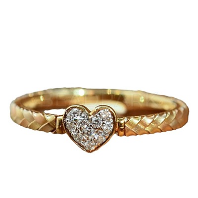 Heart 925 Sterling Silver Micro Pave Clear Cubic Zirconia Finger Rings FS-WGC3F33-01-1
