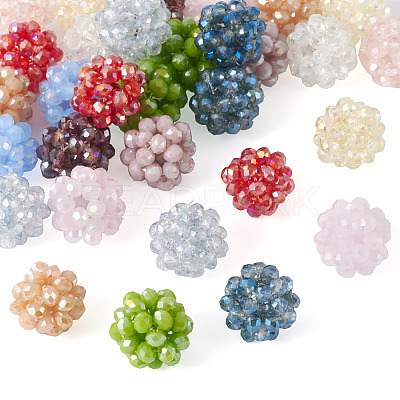 36Pcs 12 Colors Handmade Glass Woven Beads WOVE-TA0001-08-1