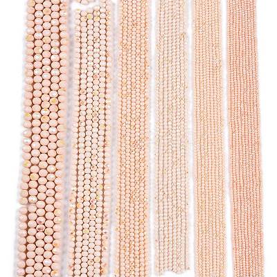 Electroplate Opaque Solid Color Glass Beads Strands EGLA-A044-P6mm-L05-1