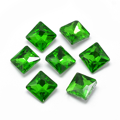 Pointed Back Glass Rhinestone Cabochons RGLA-T027-8x8mm-20-1