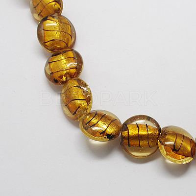 Handmade Silver Foil Glass Beads FOIL-R055-1-1