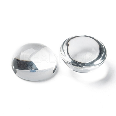 Transparent Half Round Glass Cabochons GGLA-R027-30mm-1