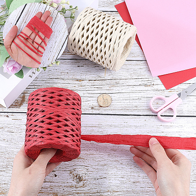 200M Raffia Paper Ribbon OCOR-WH20003-02C-1
