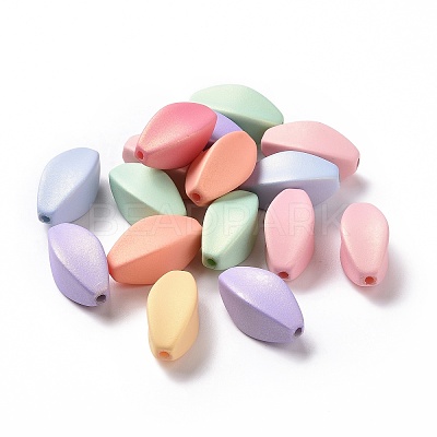 Rubberized Style Acrylic Beads OACR-F005-03A-1