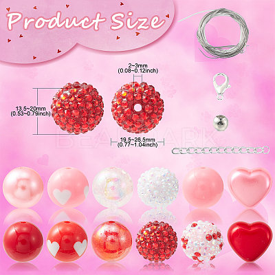 DIY Bubblegum Bracelet Pendant Decoration Making Kit for Valentine's Day DIY-CJC0007-02-1