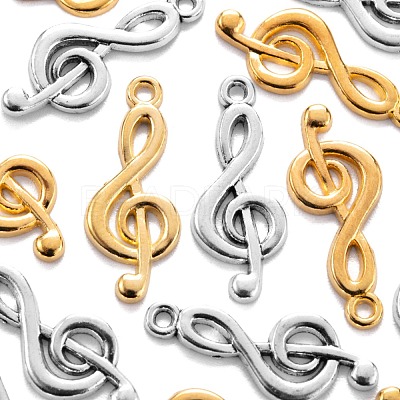 40Pcs 2 Colors Tibetan Style Alloy Treble Clef Pendants FIND-FS0001-11M-1
