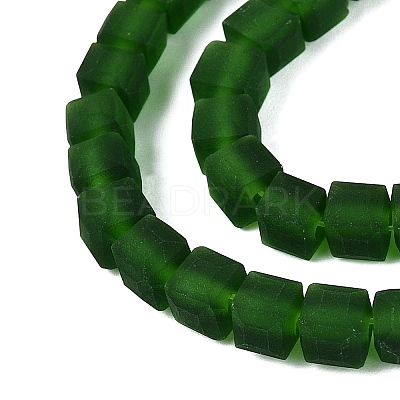Transparent Frosted Glass Beads Strands GLAA-N072-01A-A10-1