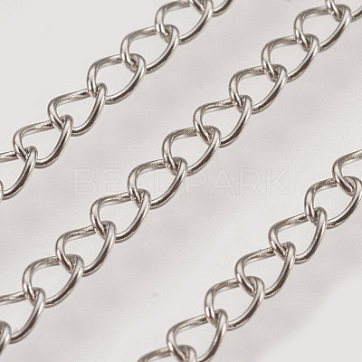 Tarnish Resistant Handmade 304 Stainless Steel Curb Chains STAS-P200-11P-1