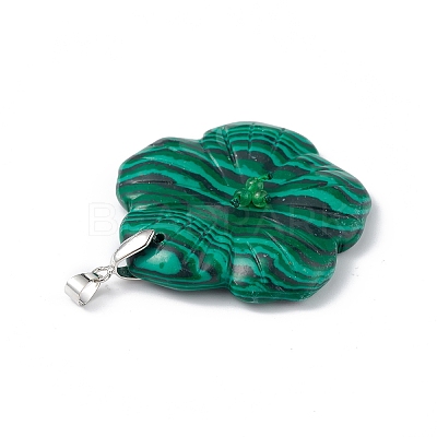 Natural Malachite Big Pendants G-B040-01P-12-1