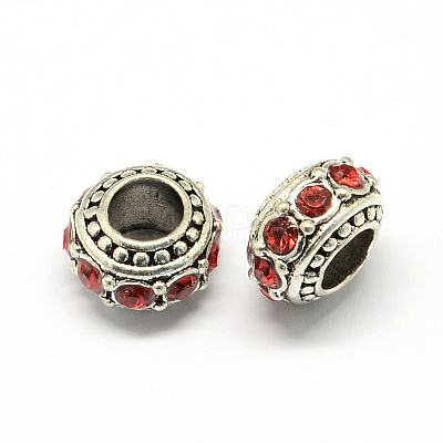 Alloy Rhinestone European Beads MPDL-R036-01H-1